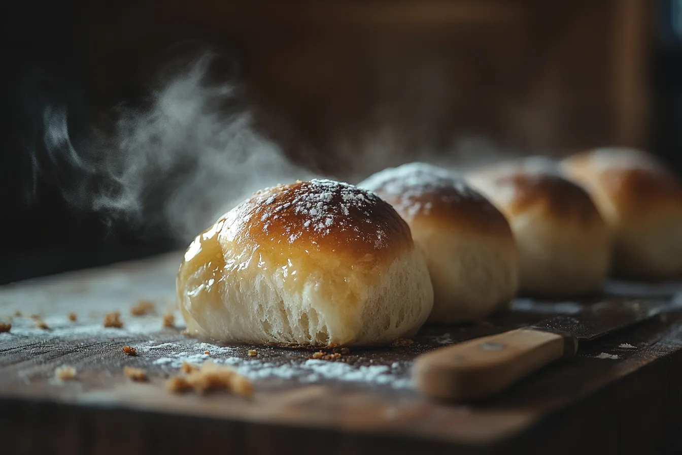 homemade dinner rolls with golden brown crust