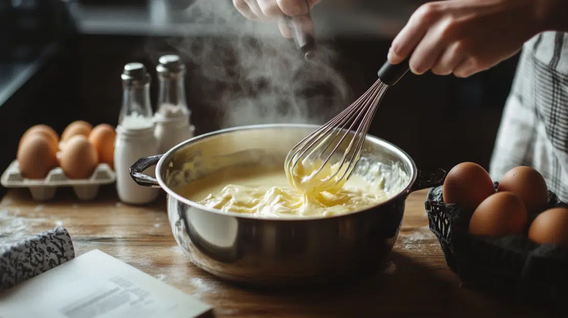 making pudding using the double boiler method