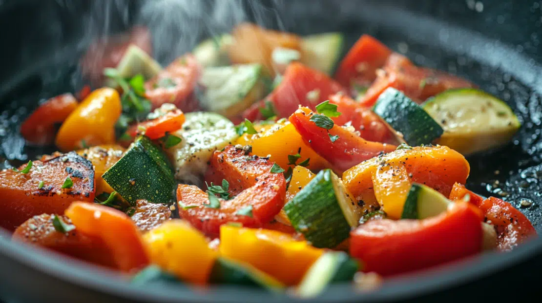 seasoning a vegetable saute