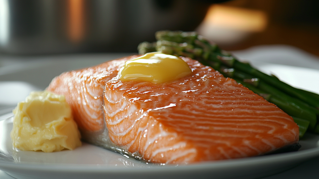 Steamed salmon