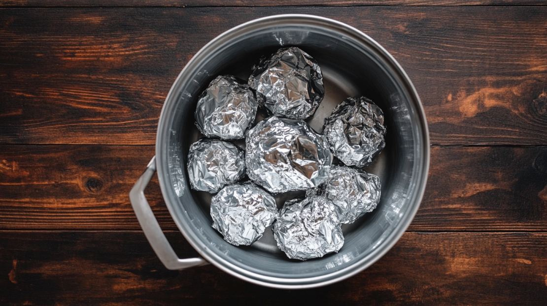 aluminum foil ball method of steaming chicken