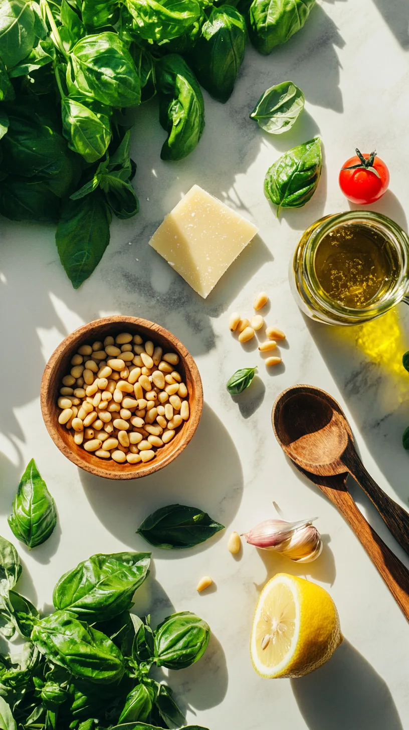 fresh pesto ingredients