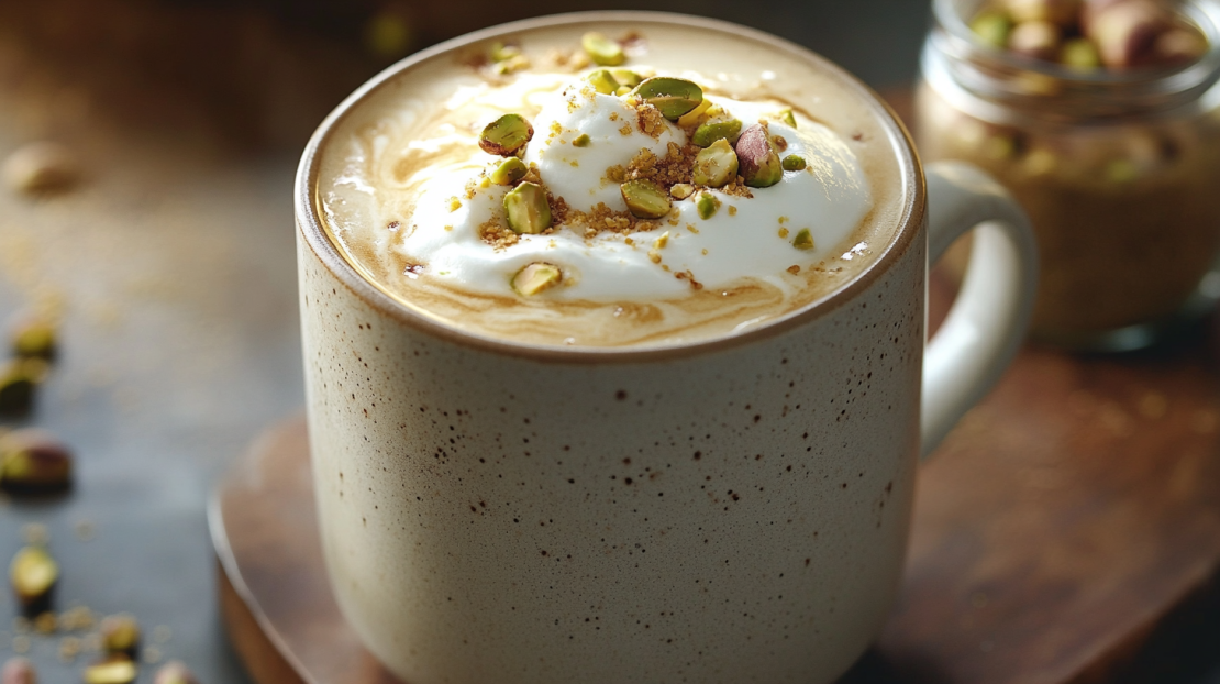 homemade pistachio latte