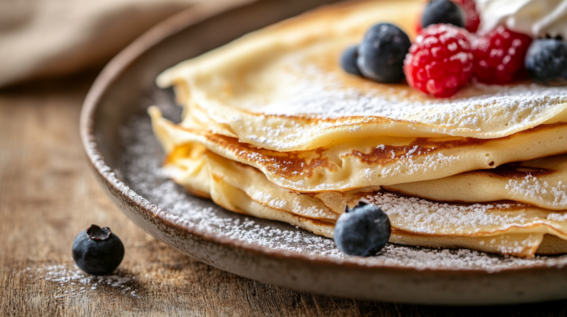 perfectly stacked crepes