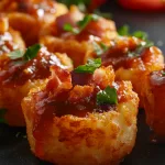 loaded bravas tots is an easy appetizer recipe