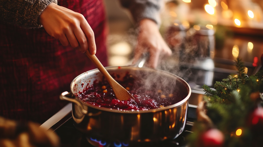 making Christmas jam for the holidays