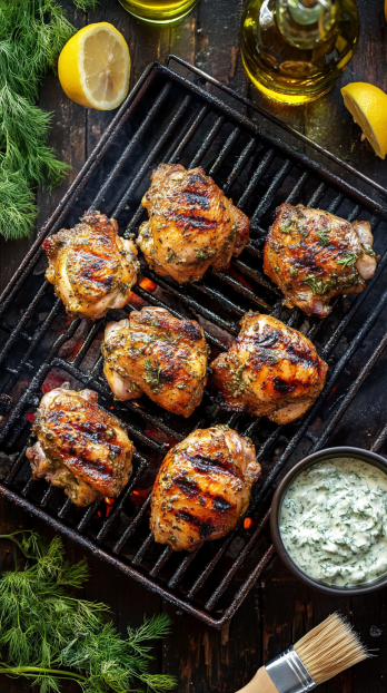 chicken thighs marinated in tzatziki sauce