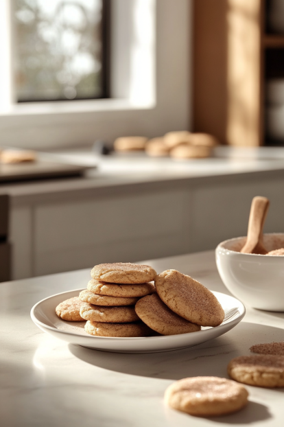 freshly baked snickerdoodle cookies