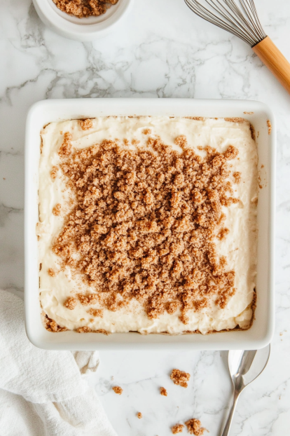 layer of cinnamon streusel