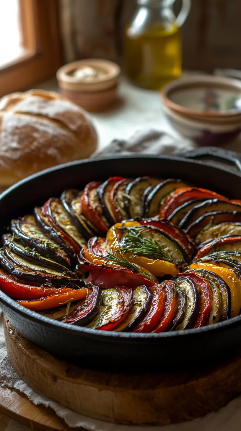 colorful and abundant vegan ratatouille