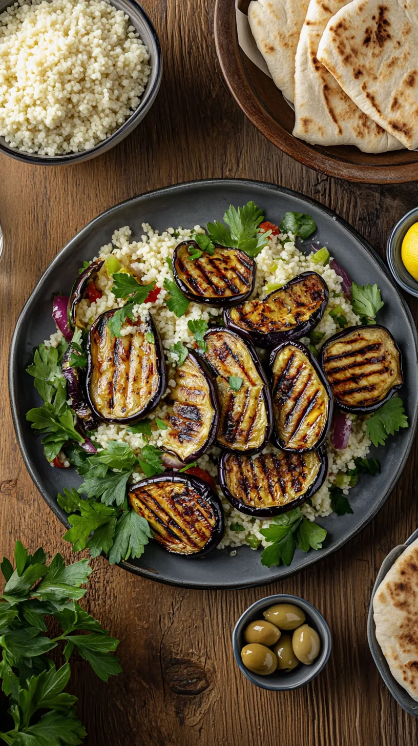 grilled aubergine slices