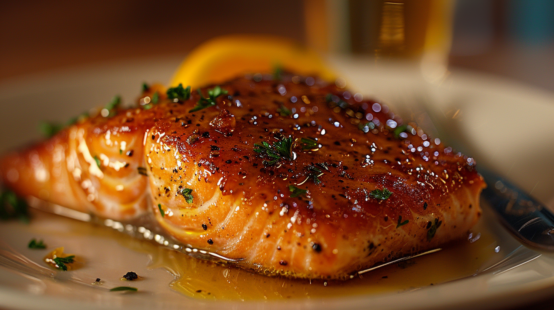 honey mustard glazed salmon fillet