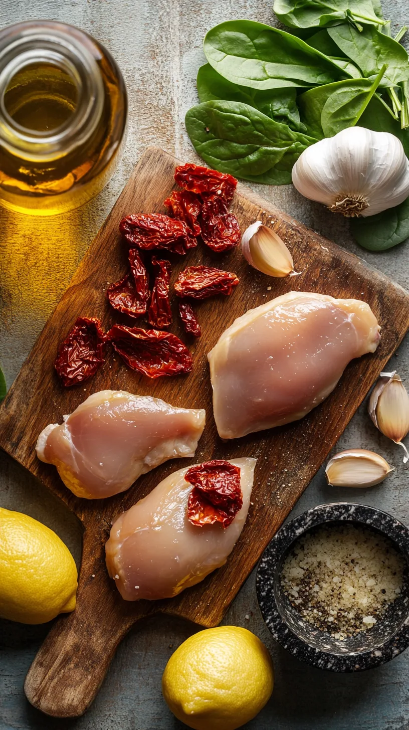 ingredients for Tuscan chicken