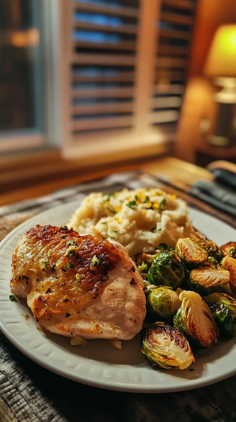 roasted chicken and a good portion of the citrus roasted Brussels sprouts