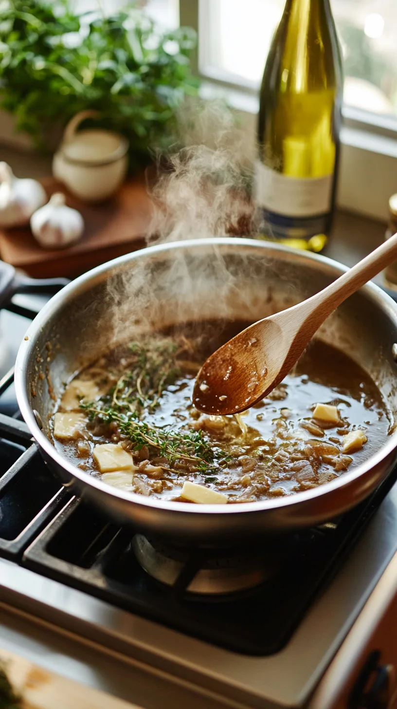 Building a pan sauce with the fond of a pan