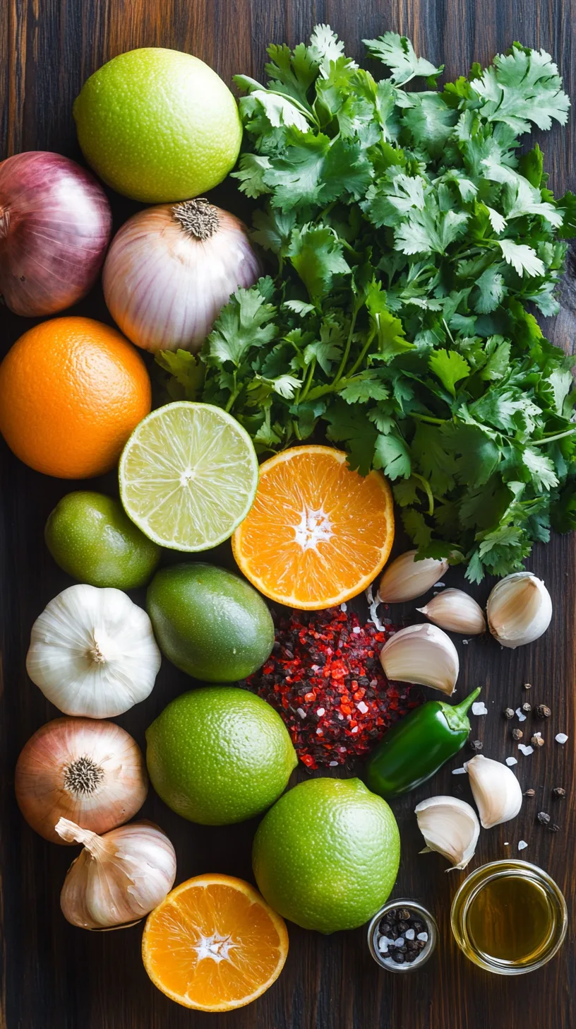 fresh ingredients for carne asada marinade