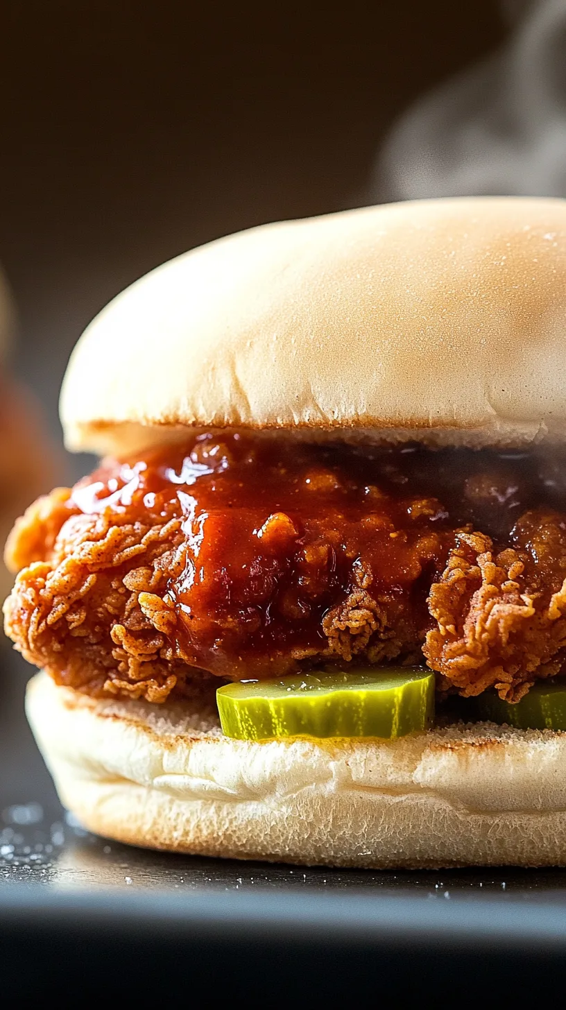 perfectly cooked Nashville Hot Chicken Slider