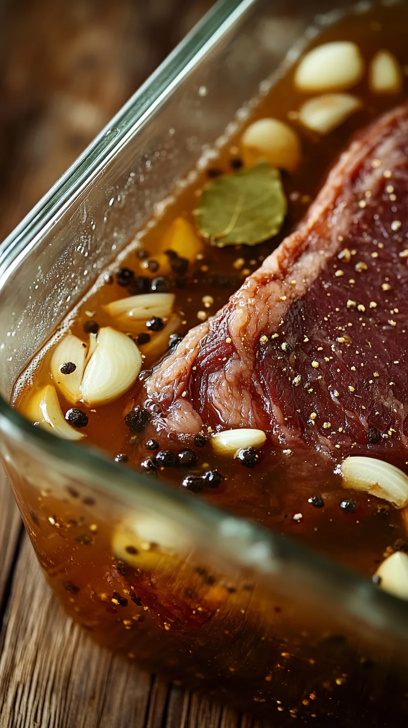 raw brisket submerged in brine