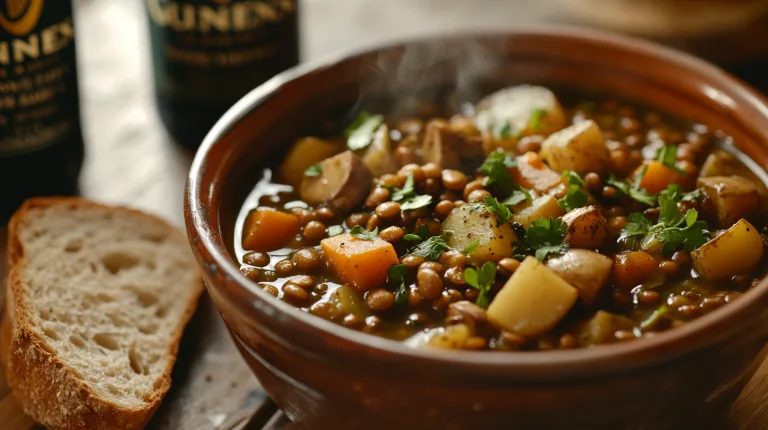 Guinness lentil stew