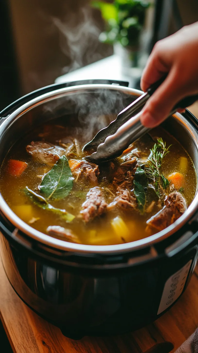 Instant Pot with finished bone broth