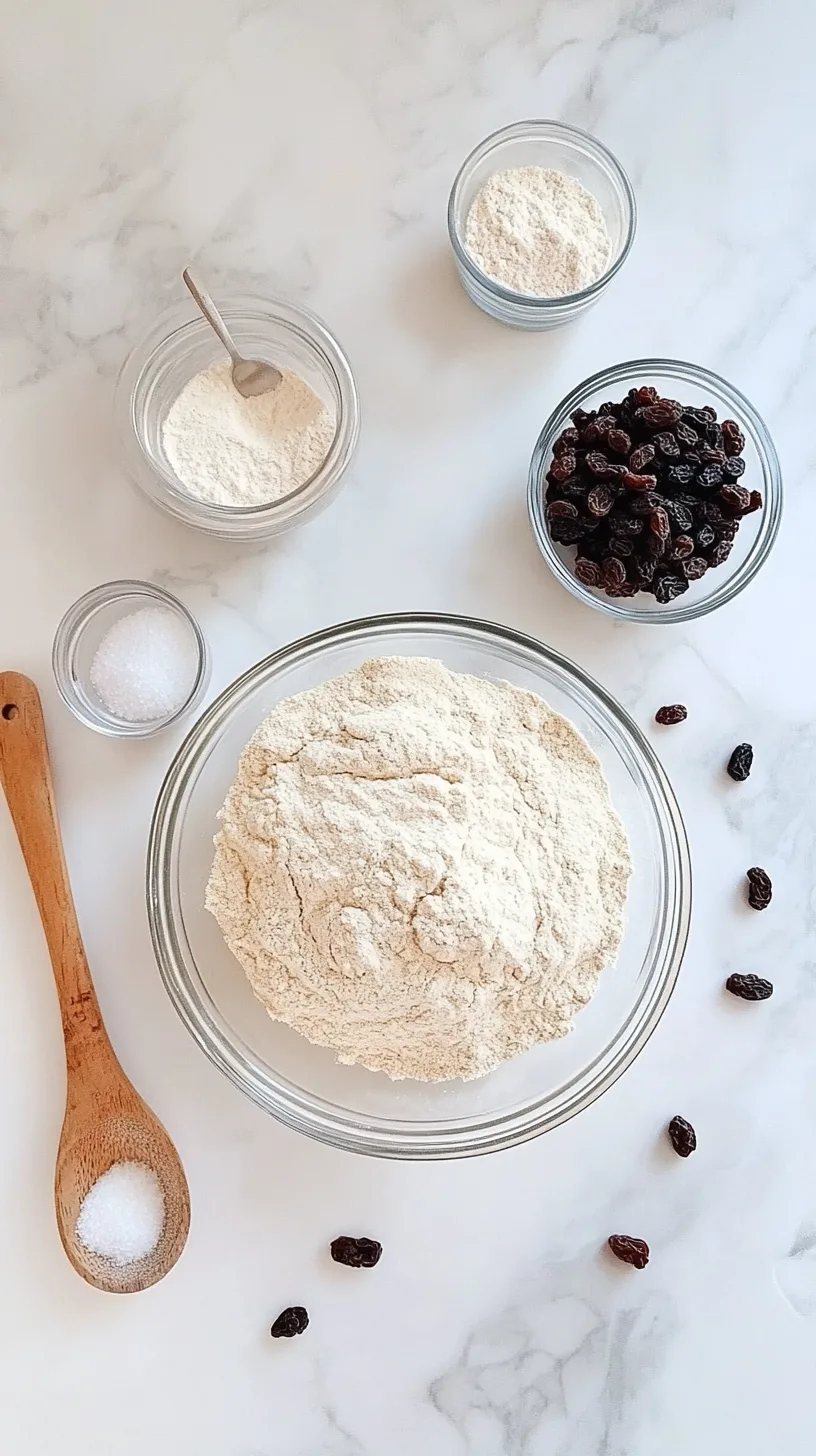 Irish soda bread ingredients laid out