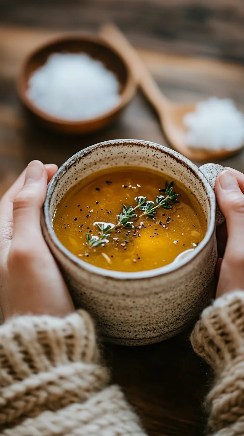 cozy hot mug of bone broth