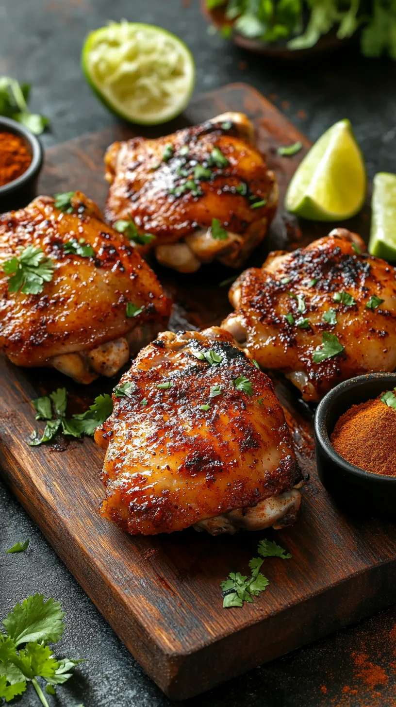 marinated and cooked chicken thighs for street corn chicken bowl