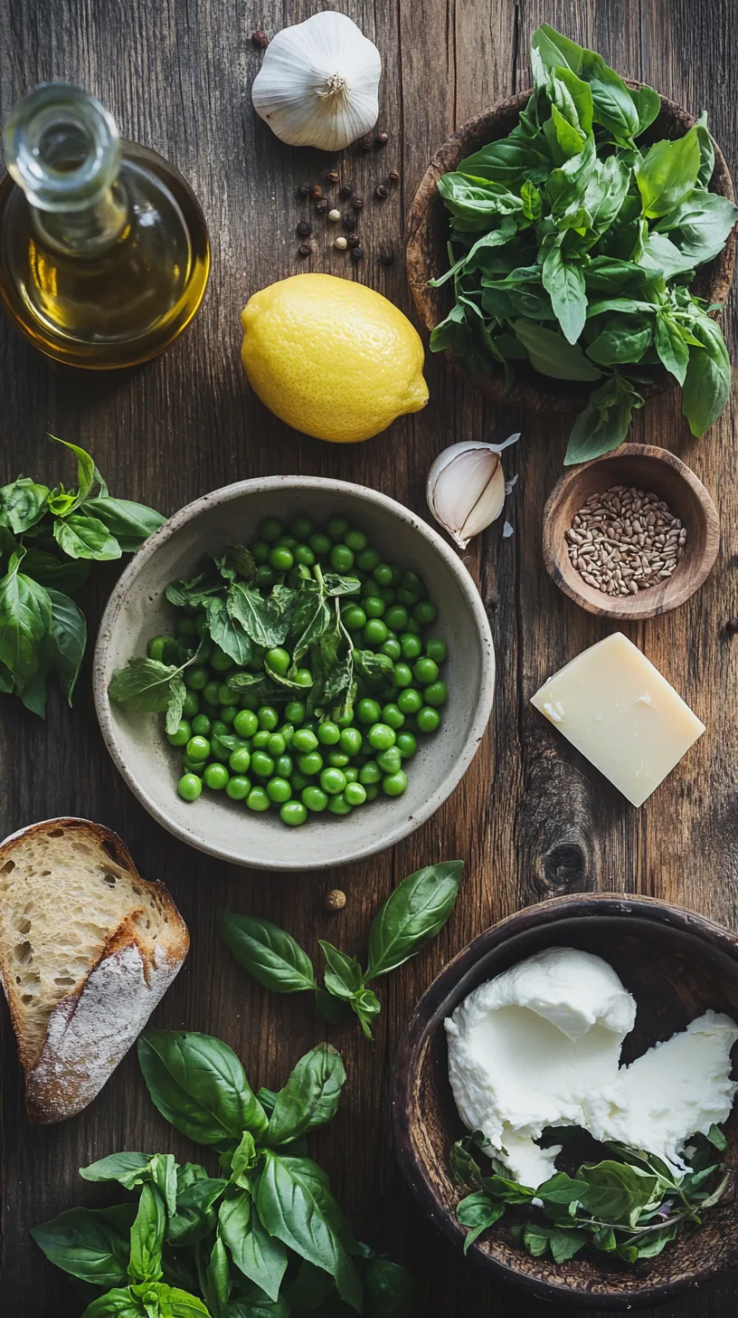 Spring Pea and Burrata Toasts Ingredients