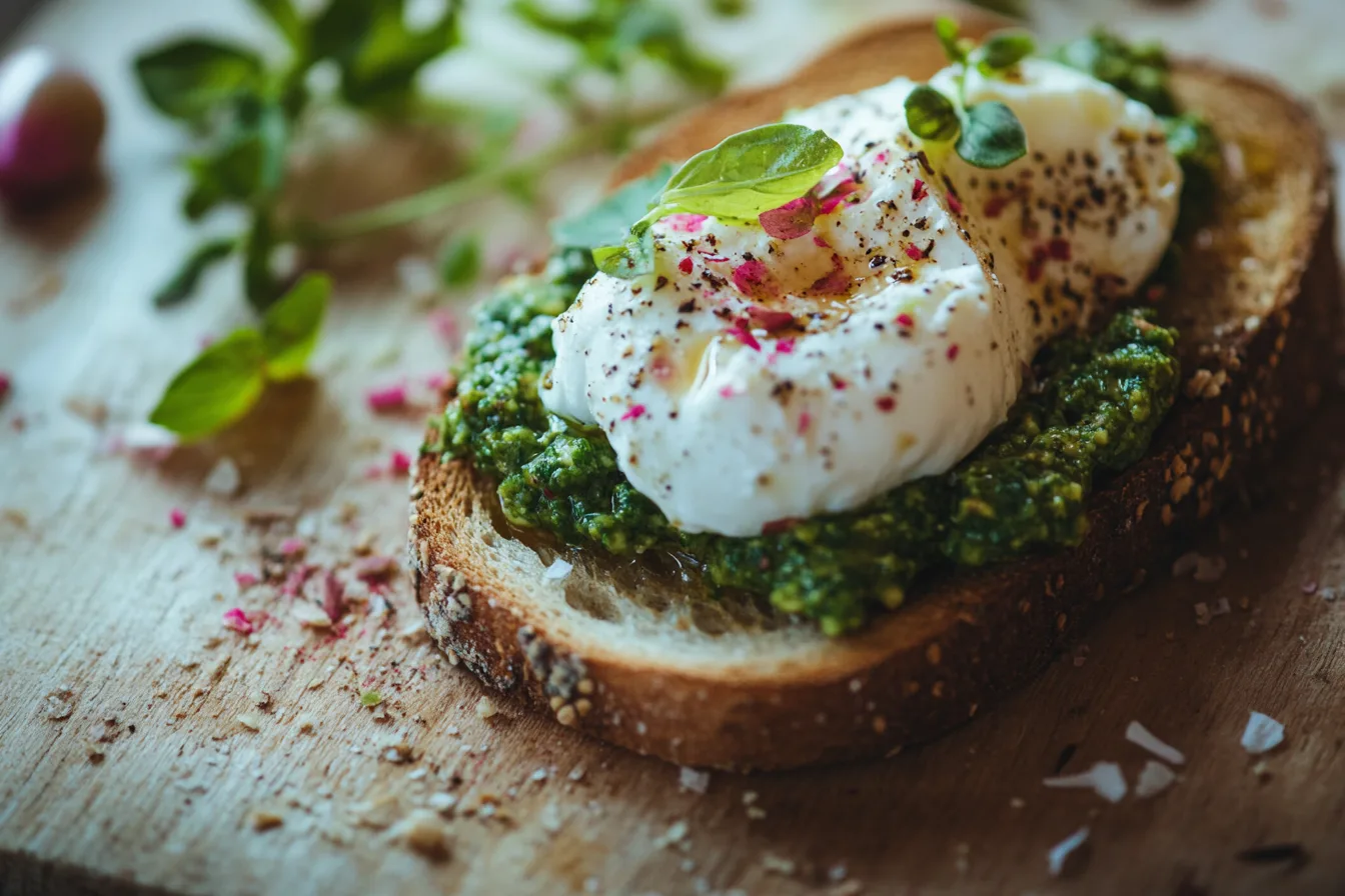 Spring Pea and Burrata Toasts Recipe