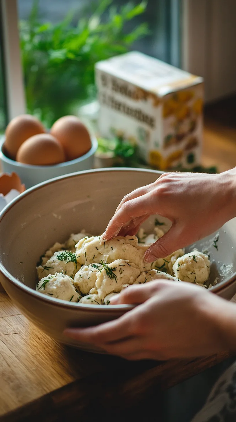 forming soft matzo ball dough