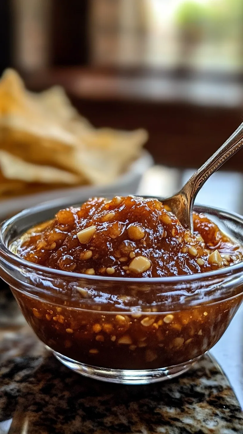 glass bowl filled with chunky homemade salsa macha