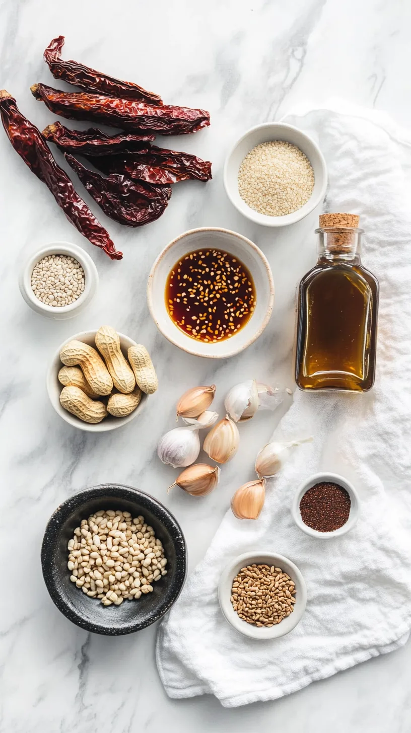 ingredients for Mexican chili oil