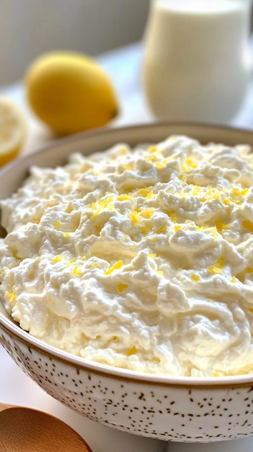 large mixing bowl filled with creamy, fluffy whipped ricotta