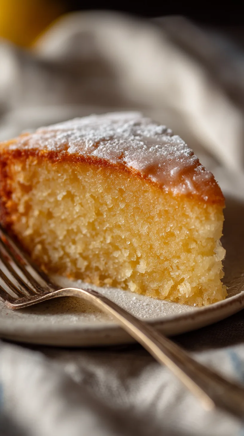 slice of lemon olive oil cake