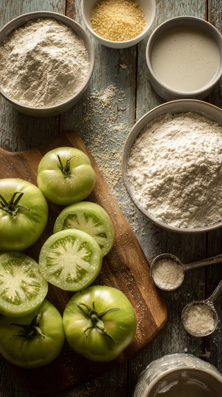 ingredients for fried green tomatoes