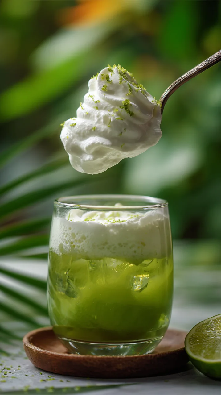 thick whipped coconut-lime foam