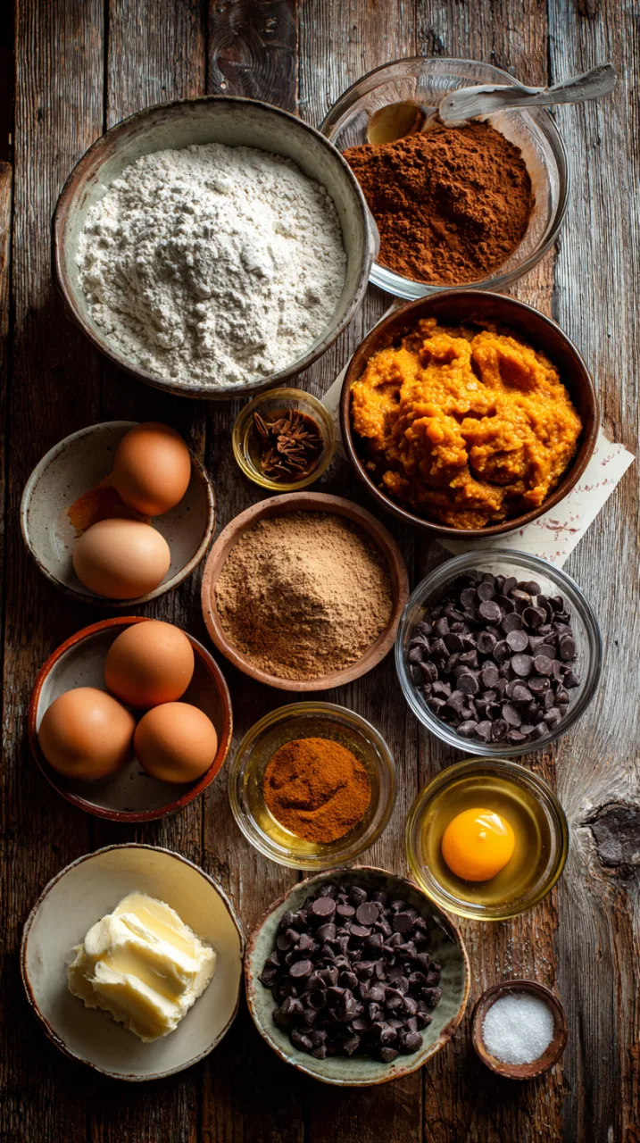pumpkin chocolate chip muffin ingredients