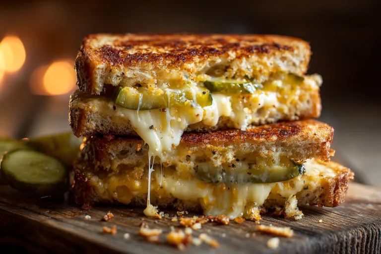 spicy pickle grilled cheese sandwich