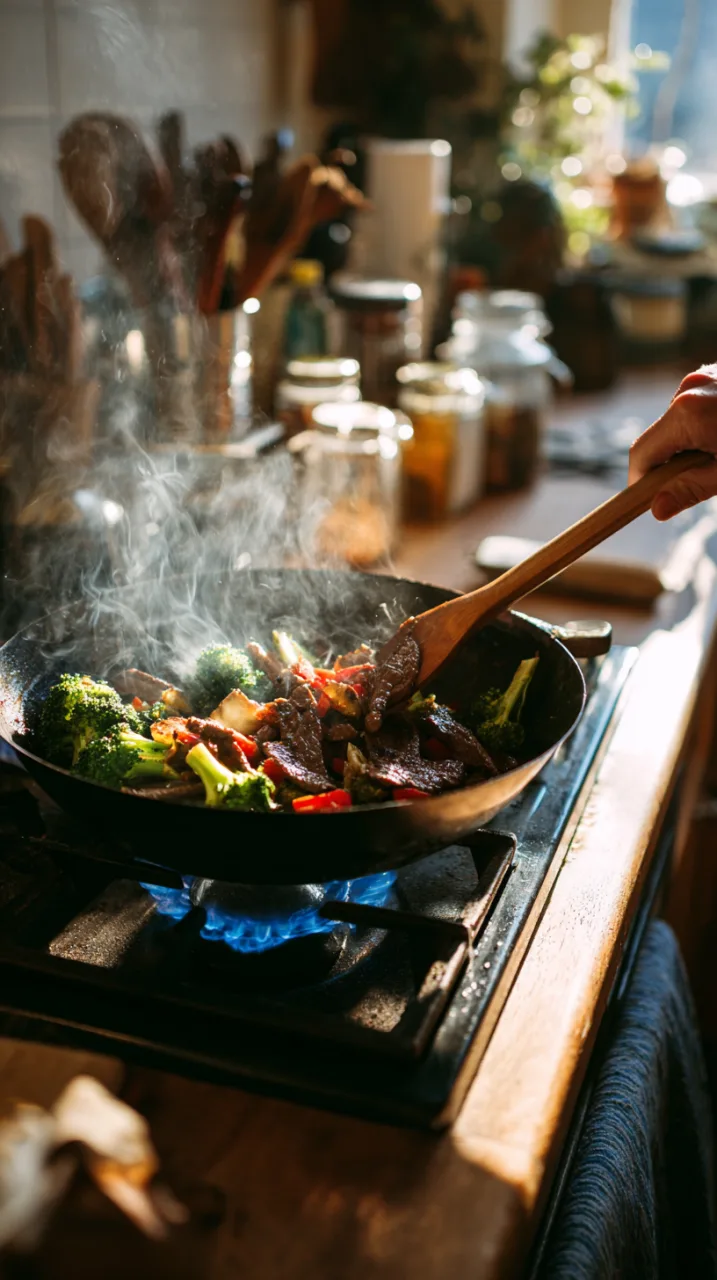 Cooking Beef And Broccoli In A Real Home Kitchen