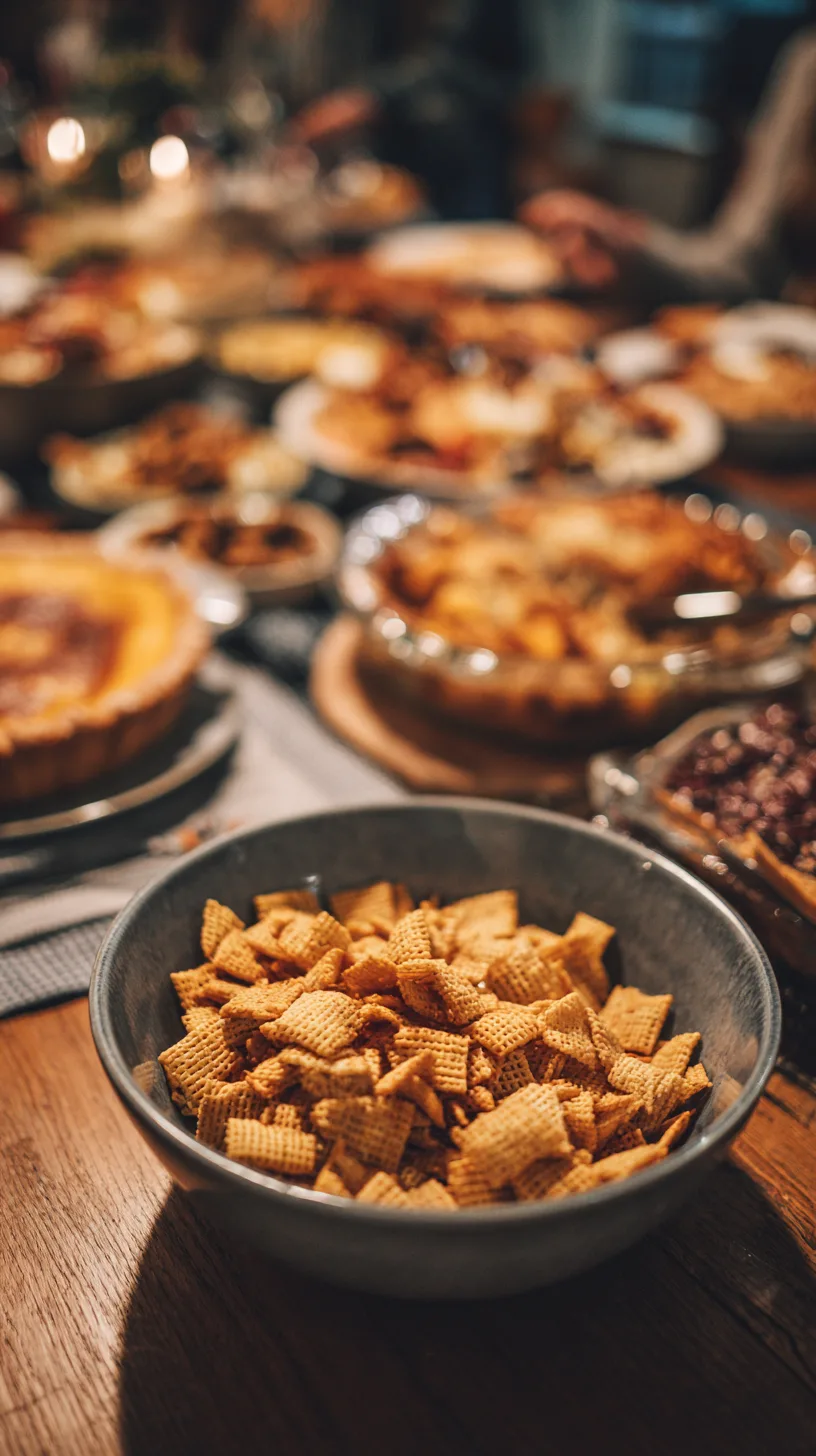 a bowl of plain chex mix