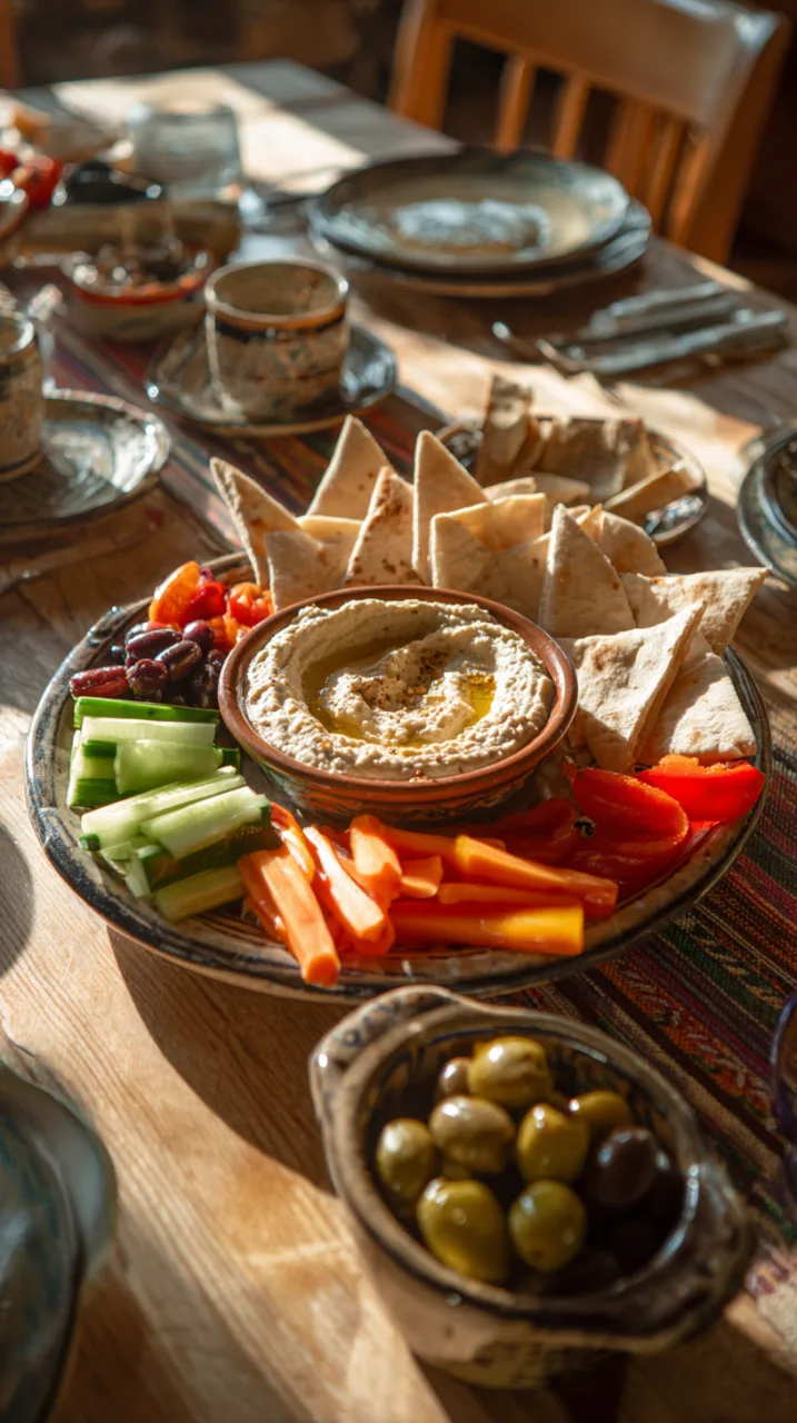 baba ganoush mezze platter serving