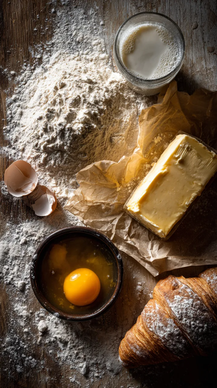 simple croissant dough ingredinets