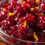 cranberry orange relish showing the texture of finely chopped fresh cranberries