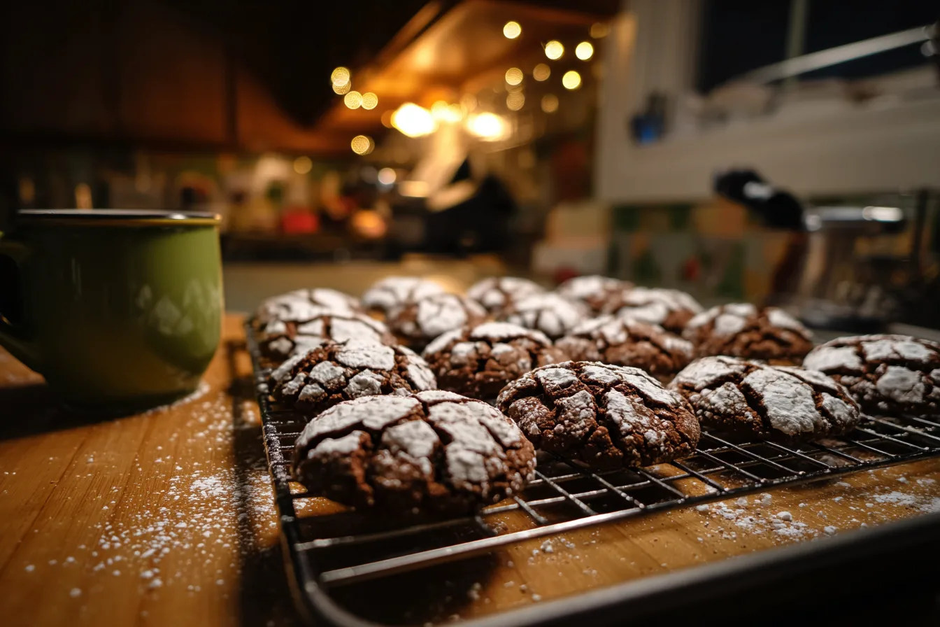 Peppermint Chocolate Crinkle Cookies
