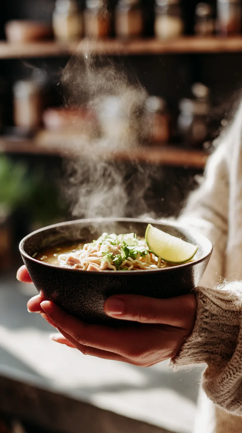 warm bowl of leftover turkey ramen