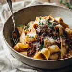 Tossing Pappardelle in the Sauce